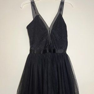 Lily McBee black lace and tulle dress
